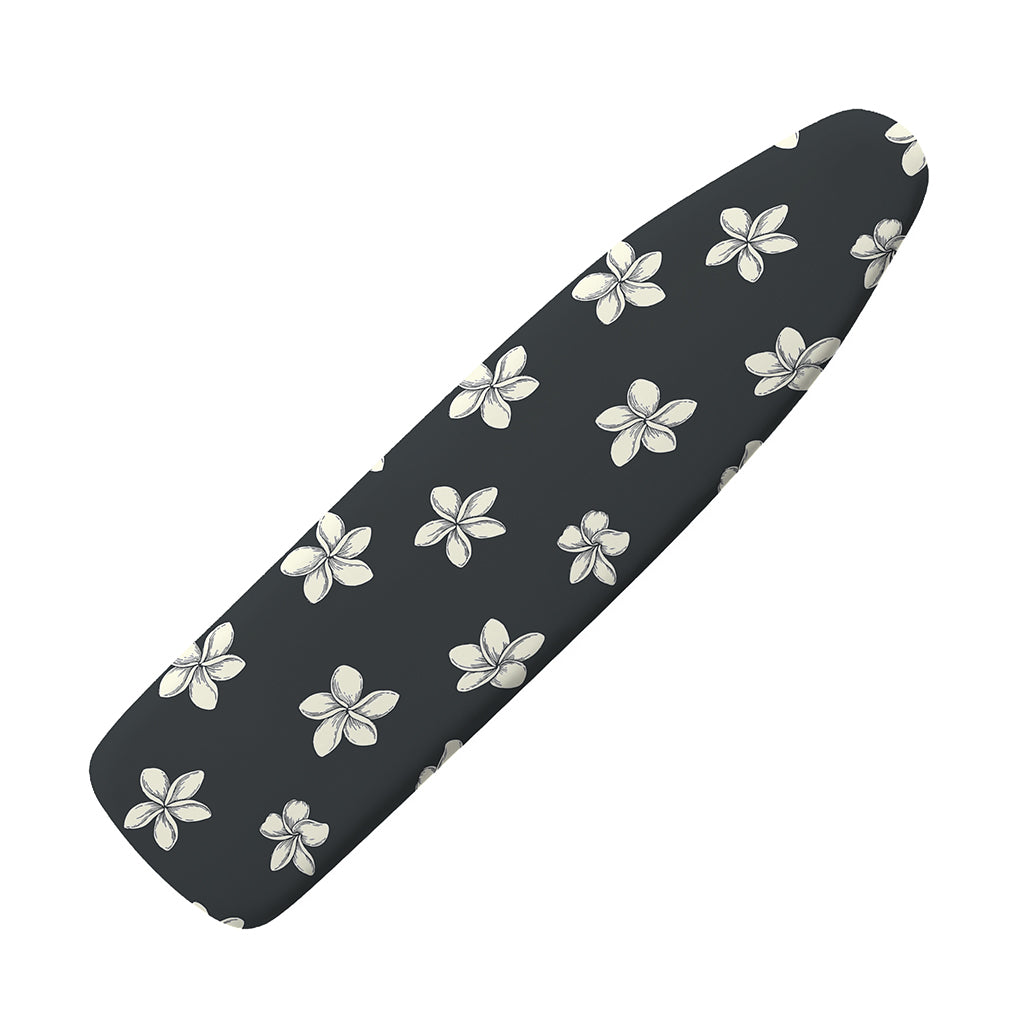 Monochrome Plumeria Pattern Print Ironing Board Cover