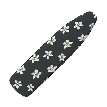 Monochrome Plumeria Pattern Print Ironing Board Cover