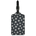 Monochrome Plumeria Pattern Print Luggage Tag