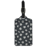 Monochrome Plumeria Pattern Print Luggage Tag