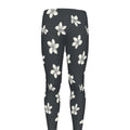 Monochrome Plumeria Pattern Print Men's Leggings