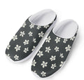 Monochrome Plumeria Pattern Print Mesh Casual Shoes