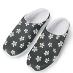 Monochrome Plumeria Pattern Print Mesh Casual Shoes