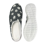 Monochrome Plumeria Pattern Print Mesh Casual Shoes