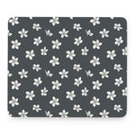 Monochrome Plumeria Pattern Print Mouse Pad