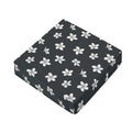 Monochrome Plumeria Pattern Print Outdoor Seat Cushion Cover