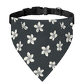 Monochrome Plumeria Pattern Print Over The Collar Dog Bandana