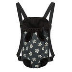 Monochrome Plumeria Pattern Print Pet Carrier Backpack
