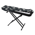 Monochrome Plumeria Pattern Print Piano Keyboard Cover
