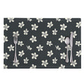 Monochrome Plumeria Pattern Print Placemat