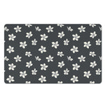 Monochrome Plumeria Pattern Print Polyester Doormat