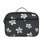 Monochrome Plumeria Pattern Print Portable Lunch Bag