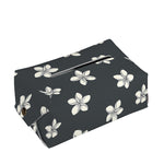 Monochrome Plumeria Pattern Print Rectangle Tissue Box Cover