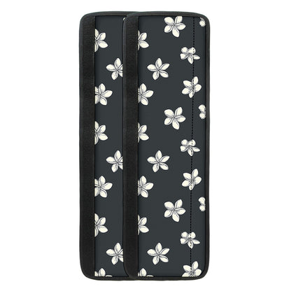 Monochrome Plumeria Pattern Print Refrigerator Handle Covers