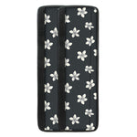 Monochrome Plumeria Pattern Print Refrigerator Handle Covers
