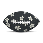Monochrome Plumeria Pattern Print Rugby Ball