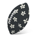 Monochrome Plumeria Pattern Print Rugby Ball