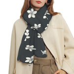 Monochrome Plumeria Pattern Print Scarf