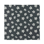 Monochrome Plumeria Pattern Print Silk Bandana
