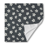 Monochrome Plumeria Pattern Print Silk Bandana