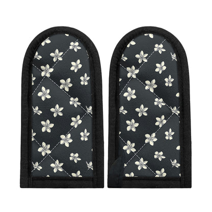 Monochrome Plumeria Pattern Print Skillet Handle Cover