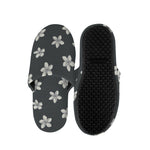 Monochrome Plumeria Pattern Print Slippers