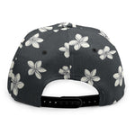 Monochrome Plumeria Pattern Print Snapback Cap