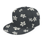 Monochrome Plumeria Pattern Print Snapback Cap