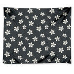 Monochrome Plumeria Pattern Print Tapestry