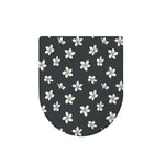 Monochrome Plumeria Pattern Print Toilet Lid Cover