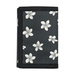 Monochrome Plumeria Pattern Print Trifold Wallet