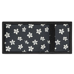 Monochrome Plumeria Pattern Print Trifold Wallet