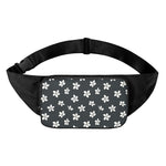 Monochrome Plumeria Pattern Print Waist Bag