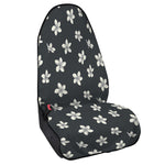 Monochrome Plumeria Pattern Print Waterproof Car Seat Cover