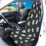 Monochrome Plumeria Pattern Print Waterproof Car Seat Cover