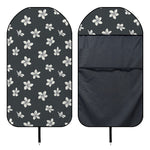 Monochrome Plumeria Pattern Print Waterproof Car Seat Cover