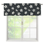 Monochrome Plumeria Pattern Print Window Valance