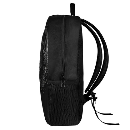 Monochrome Punk Skull Print 17 Inch Backpack