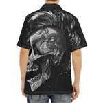 Monochrome Punk Skull Print Aloha Shirt