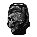 Monochrome Punk Skull Print Baby Seat Cover