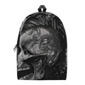 Monochrome Punk Skull Print School Backpack