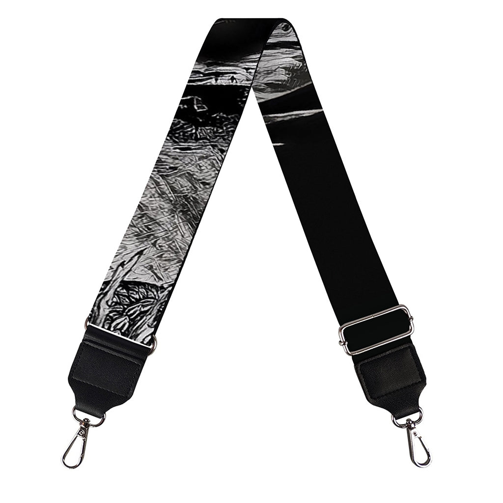 Monochrome Punk Skull Print Bag Strap