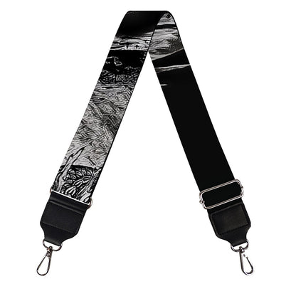Monochrome Punk Skull Print Bag Strap