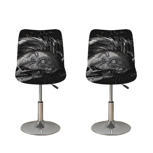 Monochrome Punk Skull Print Bar Stool Covers