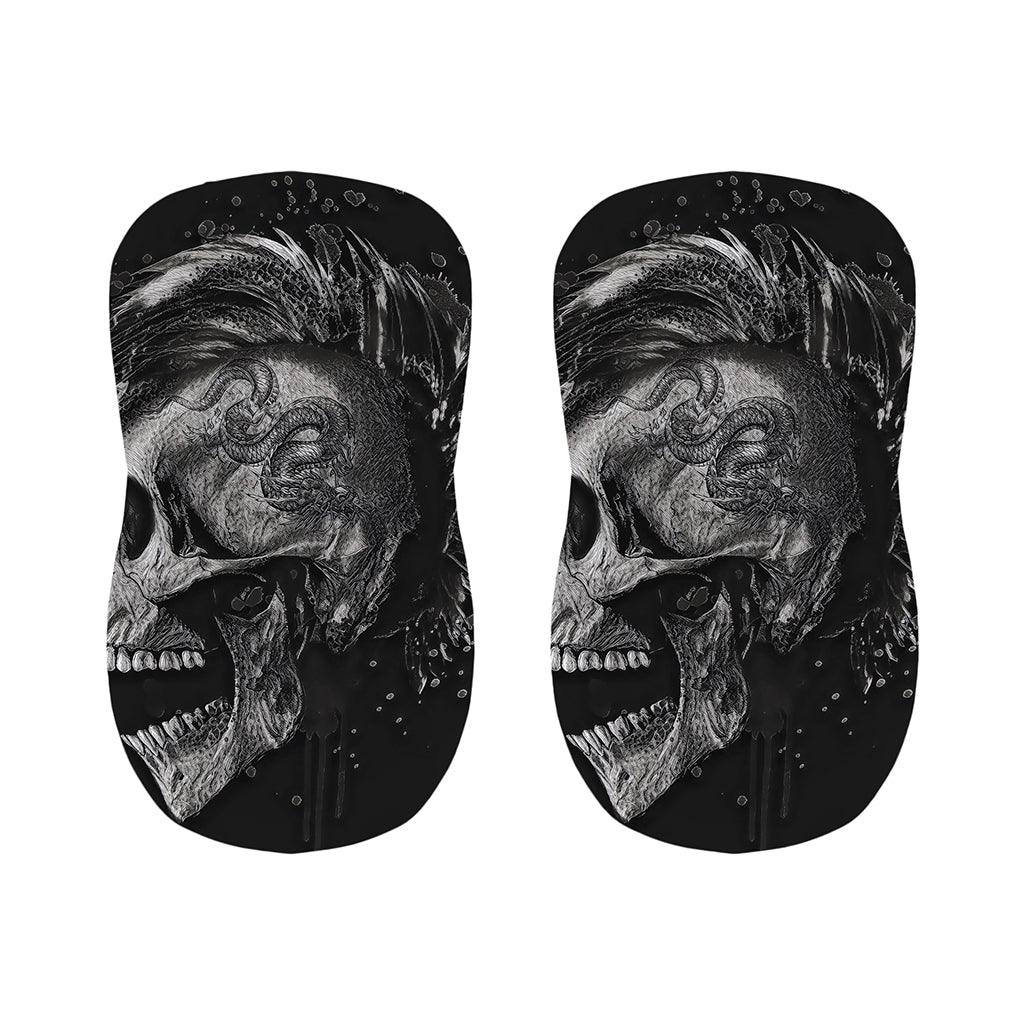 Monochrome Punk Skull Print Bar Stool Covers