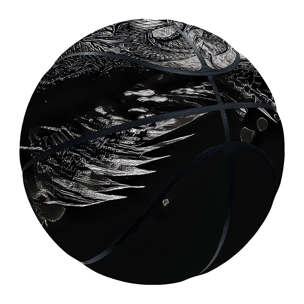 Monochrome Punk Skull Print Basketball