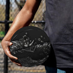 Monochrome Punk Skull Print Basketball