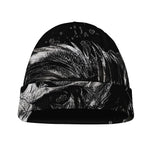 Monochrome Punk Skull Print Beanie