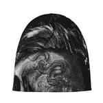 Monochrome Punk Skull Print Beanie