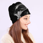 Monochrome Punk Skull Print Beanie
